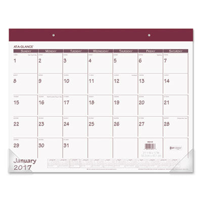AT-A-GLANCE - Recycled Fashion Desk Pad, Rose, 22-inch x 17-inch, Sold as 1 EA