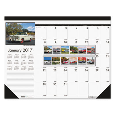 Classic Cars Photographic Monthly Desk Pad Calendar, 22 x 17, 2016, Sold as 1 Each