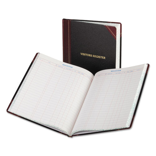 Visitor Register Book, Black/Red Hardcover, 150 Pages, 10 7/8 x 14 1/8, Sold as 1 Each
