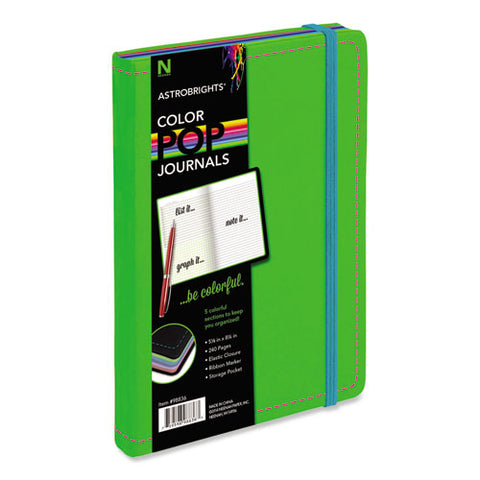Astrobrights Journal, Ruled, 5 1/8" x 8 1/4", Green, 240 Sheets, Sold as 1 Each