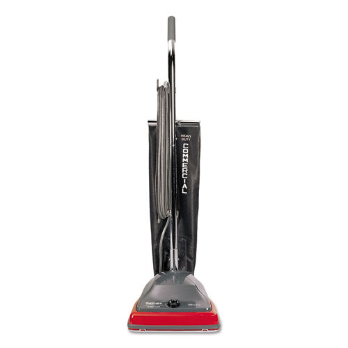 Commercial Lightweight Upright Vacuum, Bag-Style, 12lb, Gray/Red, Sold as 1 Each