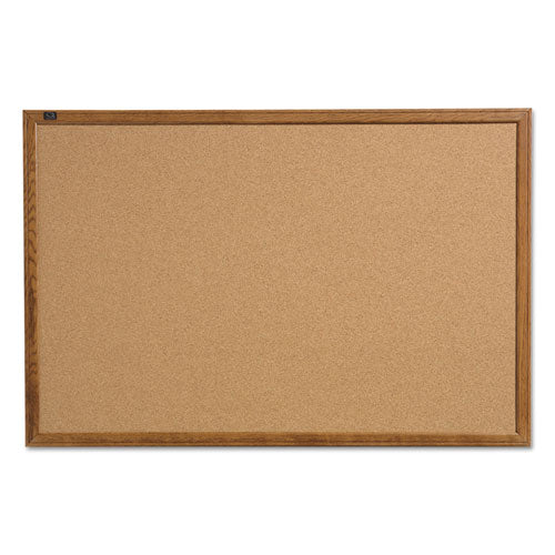 Quartet - Cork Bulletin Board, 24 x 18, Oak Frame, Sold as 1 EA - QRT85212
