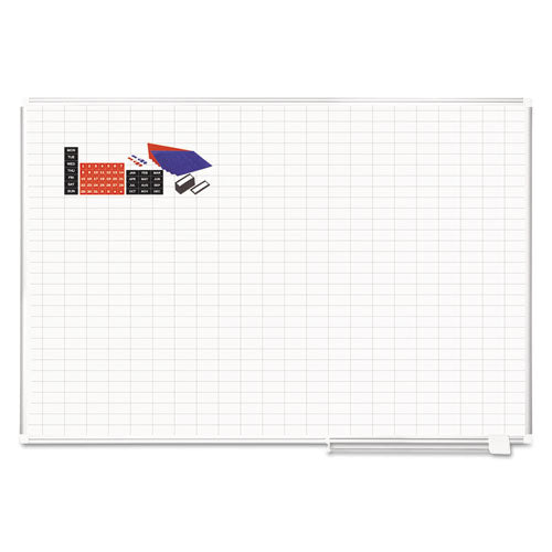 Platinum Plus Dry Erase Planning Board w/Accessories, 1x2" Grid, 72x48, Aluminum, Sold as 1 Each