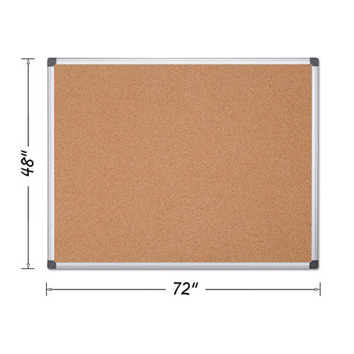 Value Cork Bulletin Board with Aluminum Frame, 48 x 72, Natural, Sold as 1 Each - BVCCA271170