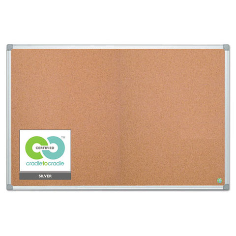 Bi-Silque - Earth-It Cork Board, 48 x 72, Aluminum Frame, Sold as 1 EA