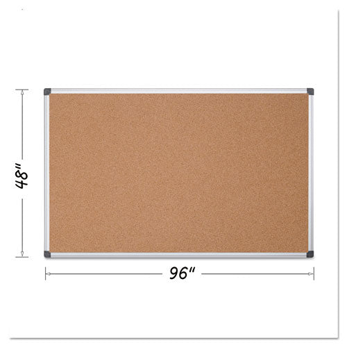 Value Cork Bulletin Board with Aluminum Frame, 48 x 96, Natural, Sold as 1 Each - BVCCA211170