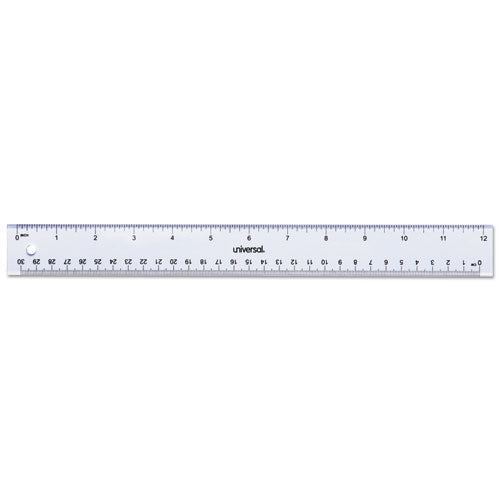 Universal - Acrylic Plastic Ruler, 12-inch, Clear, Sold as 1 EA