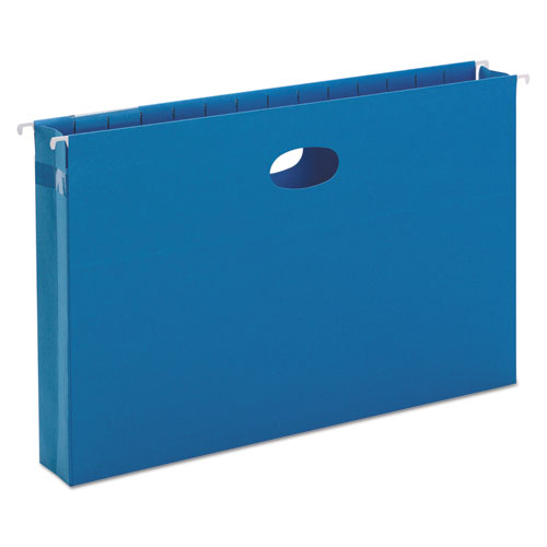 Smead - 2-inch Capacity Closed Side Flexible Hanging File Pockets, Legal, Sky Blue, 25/Box, Sold as 1 BX