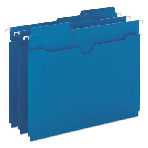 Smead - Hanging Flat File Jackets, 1/5 Tab, 11 Point Stock, Letter, Sky Blue, 25/Box, Sold as 1 BX