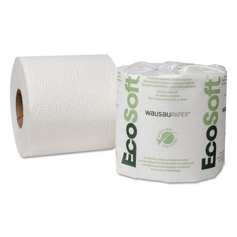 EcoSoft Universal Bathroom Tissue, 2-Ply, 500 Sheets/Roll, 96 Rolls/Carton, Sold as 1 Carton, 96 Roll per Carton 
