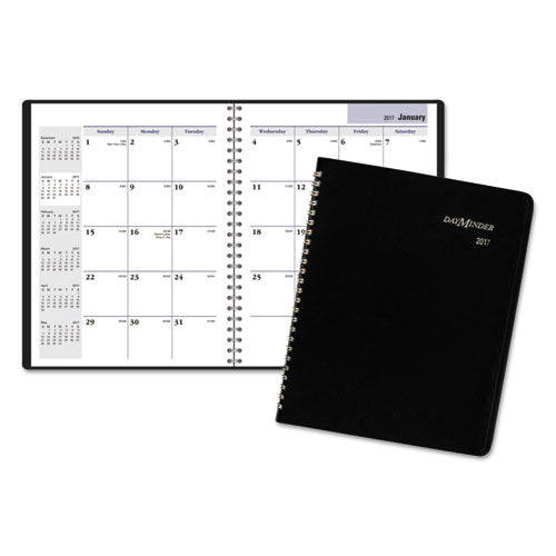 DayMinder Premiere - Recycled Monthly Planner, Black, 6 7/8-inch x 8 3/4-inch, Sold as 1 EA