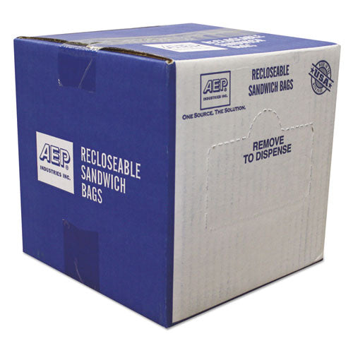 Recloseable Zipper Seal Sandwich Bags, 1.15mil, 6.5 x 5.875, Clear, 500/Box, Sold as 1 Box, 500 Each per Box 