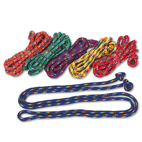 Champion Sports - Braided Nylon Jump Ropes, 8-ft., 6 Assorted Color Jump Ropes/Set, Sold as 1 ST