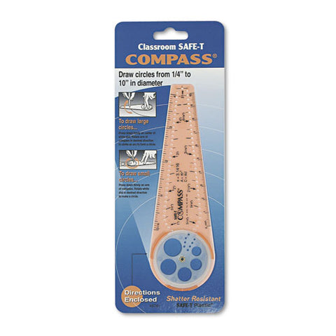 Classroom SAFE-T Products - Compass, 10-inch Maximum Diameter, Plastic, Orange, Sold as 1 EA