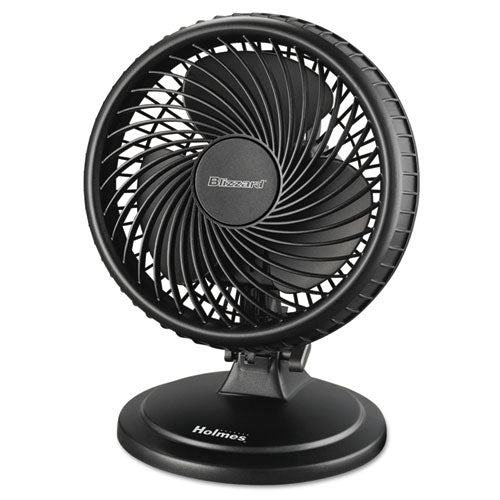 Lil' Blizzard 7" Two-Speed Oscillating Personal Table Fan, Plastic, Black, Sold as 1 Each
