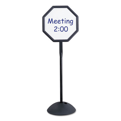 Safco - Double Sided Sign, Magnetic/Dry Erase Steel, 19 1/4 x 19 1/4, White, Black Frame, Sold as 1 EA
