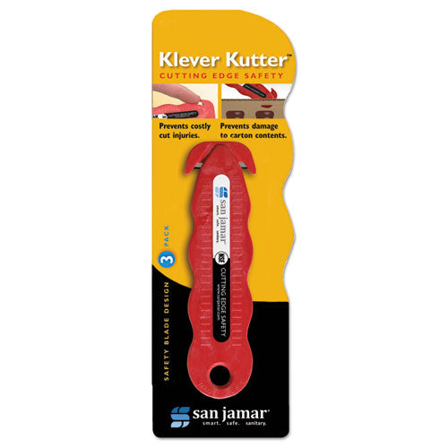 Klever Kutter Safety Cutter, 1 Razor Blade, Red, Sold as 1 Package