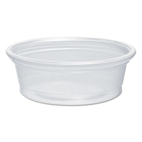 Plastic Souffl? Portion Cups, 1/2 oz., Translucent, 250/Bag, Sold as 1 Carton, 2500 Each per Carton 