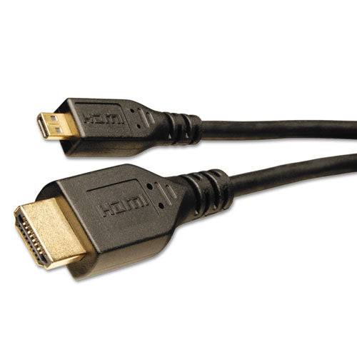 HDMI Cables, 3 ft, Black; HDMI 1.4 Male; Micro HDMI 1.4 Male, Sold as 1 Each
