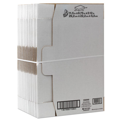 Self-Locking Shipping Boxes, 11 1/2l x 8 3/4w x 2 1/8h, White, 25/Pack, Sold as 1 Package