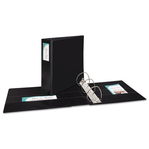 Avery - Durable Vinyl Slant Ring Binder With Label Holder, 4-inch Capacity, Black, Sold as 1 EA
