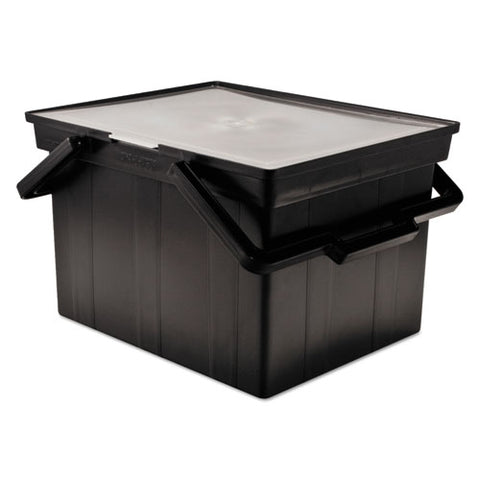 Advantus - Companion Portable File Storage Box, Legal/Letter, Plastic, Black, Sold as 1 EA