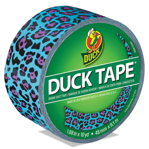 Colored Duct Tape, 9 mil, 1.88" x 10 yds, 3" Core, Blue Leopard, Sold as 1 Roll