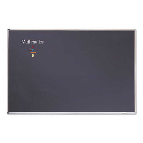 Quartet - Porcelain Black Chalkboard w/Aluminum Frame, 48 x 96, Silver, Sold as 1 EA