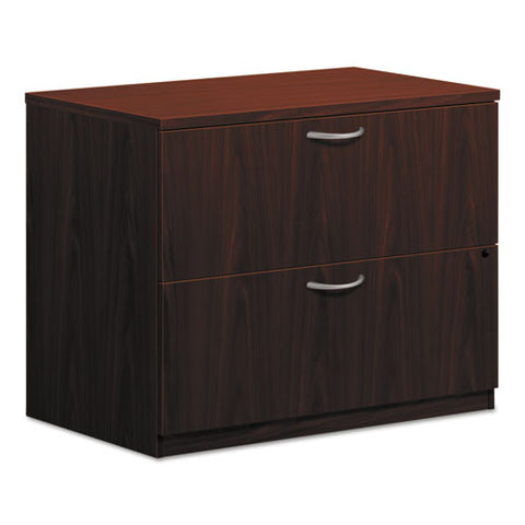basyx - BL Laminate Two-Drawer Lateral File, 35-3/4w x 22d x 29h, Mahogany, Sold as 1 EA