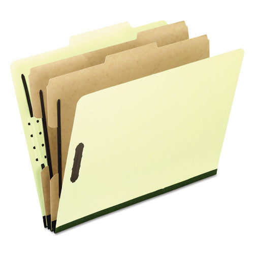 Six-Section Pressboard Folders, Letter, Light Green, 10/Box, Sold as 1 Box, 10 Each per Box 