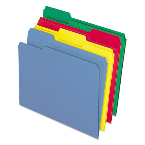 CutLess/WaterShed File Folders, 1/3 Cut Top Tab, Letter, Assorted, 100/Box, Sold as 1 Box, 100 Each per Box 