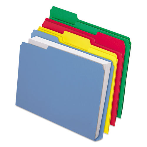 CutLess/WaterShed/Double Stuff File Folders, 1/3 Cut, Assorted, Letter, 50/BX, Sold as 1 Box, 50 Each per Box 