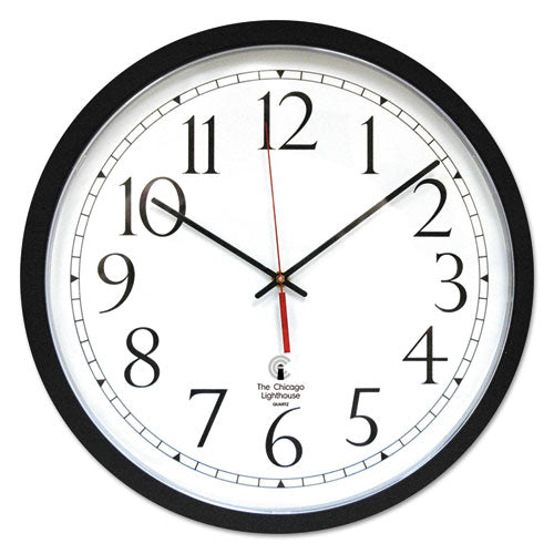 SelfSet Wall Clock, 16-1/2", Black, Sold as 1 Each