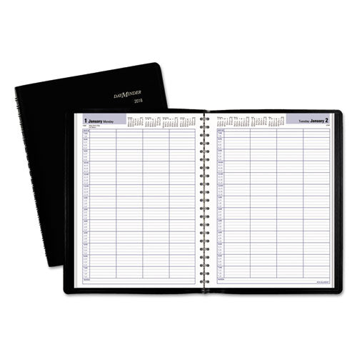 DayMinder Premiere - Recycled Four-Person Group Daily Appointment Book, Black, 7 7/8-inch x 11-inch, Sold as 1 EA