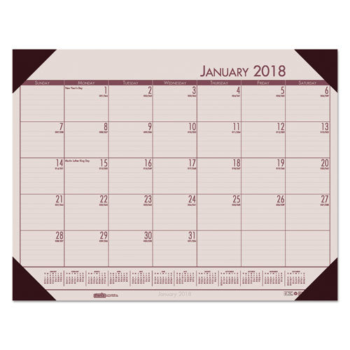 House of Doolittle - EcoTones Sunrise Rose Monthly Desk Pad Calendar, 22 x 17, Sold as 1 EA