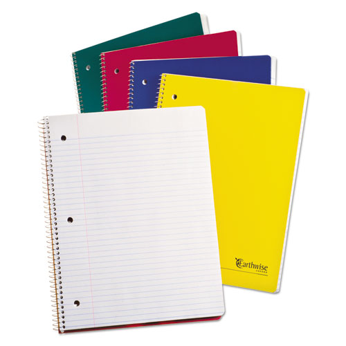 Earthwise 100% Recycled Single Subject Notebooks, 8 1/2 x 11, White, 100 Sheets, Sold as 1 Each