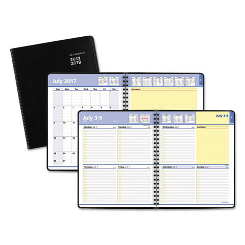 AT-A-GLANCE - QuickNotes Recycled Weekly/Monthly Planner, Black, 8-inch x 9 7/8-inch, Sold as 1 EA