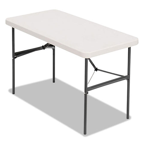 Banquet Folding Table, Rectangular, Radius Edge, 48 x 24 x 29, Platinum/Charcoal, Sold as 1 Each