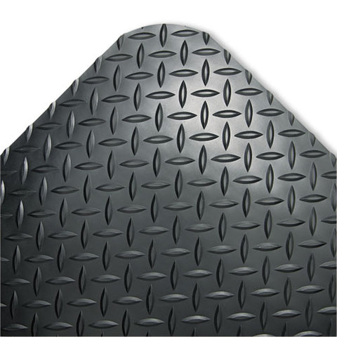 Crown - Industrial Deck Plate Antifatigue Mat, Vinyl, 24 x 36, Black, Sold as 1 EA