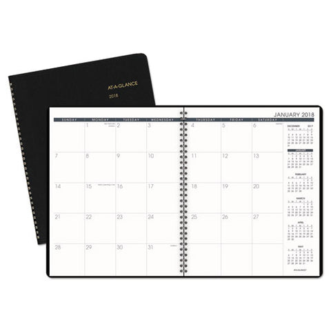 AT-A-GLANCE - Recycled Monthly Planner, Black, 9-inch x 11-inch, Sold as 1 EA