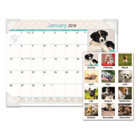 Visual Organizer - Visual Organizer Recycled Puppies Desk Pad, 22 x 17, Sold as 1 EA