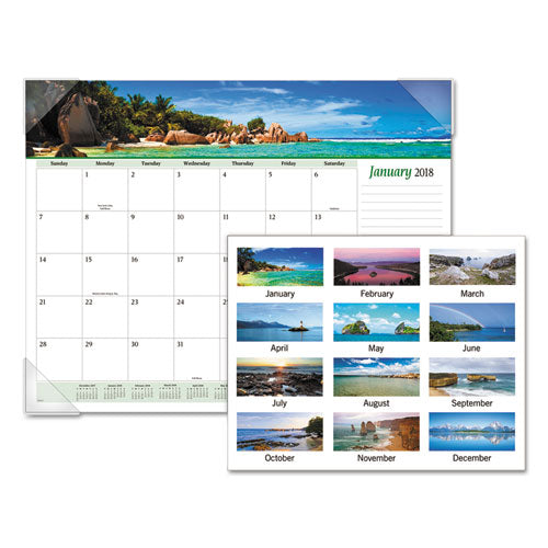 Visual Organizer - Visual Organizer Recycled Seascape Panoramic Desk Pad, 22 x 17, Sold as 1 EA