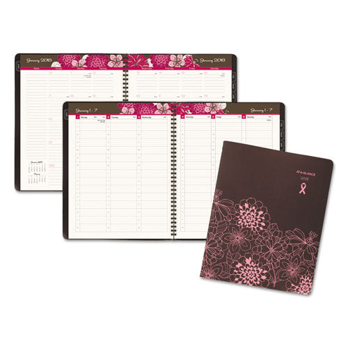 Sorbet Weekly/Monthly Appointment Book, 8 1/4 x 10 7/8, Brown/Pink, 2016, Sold as 1 Each