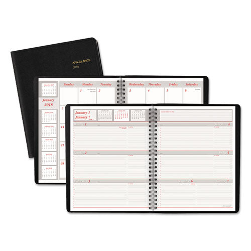 AT-A-GLANCE - Recycled Weekly/Monthly Appointment Book, Black, 6 7/8-inch x 8 3/4-inch, Sold as 1 EA