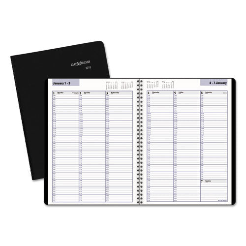DayMinder - Recycled Weekly Appointment Book, Black, 8-inch x 11-inch, Sold as 1 EA