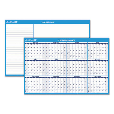 AT-A-GLANCE - Recycled Horizontal Erasable Wall Planner, 36-inch x 24-inch, Sold as 1 EA