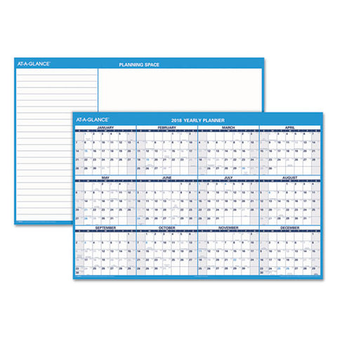 AT-A-GLANCE - Recycled Horizontal Erasable Wall Planner, 48-inch x 32-inch, Sold as 1 EA