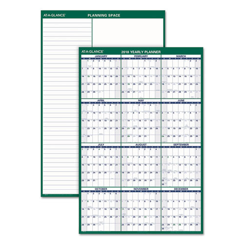 AT-A-GLANCE - Recycled Vertical Erasable Wall Planner, 32-inch x 48-inch, Sold as 1 EA