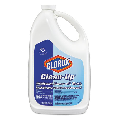 Clean-Up Disinfectant Cleaner with Bleach, Fresh, 128 oz Refill Bottle, 4/Carton, Sold as 1 Carton, 4 Each per Carton 