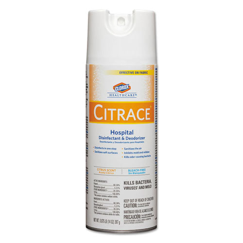 Citrace Hospital Disinfectant & Deodorizer, Citrus, 14oz Aerosol, 12/Carton, Sold as 1 Carton, 12 Each per Carton 